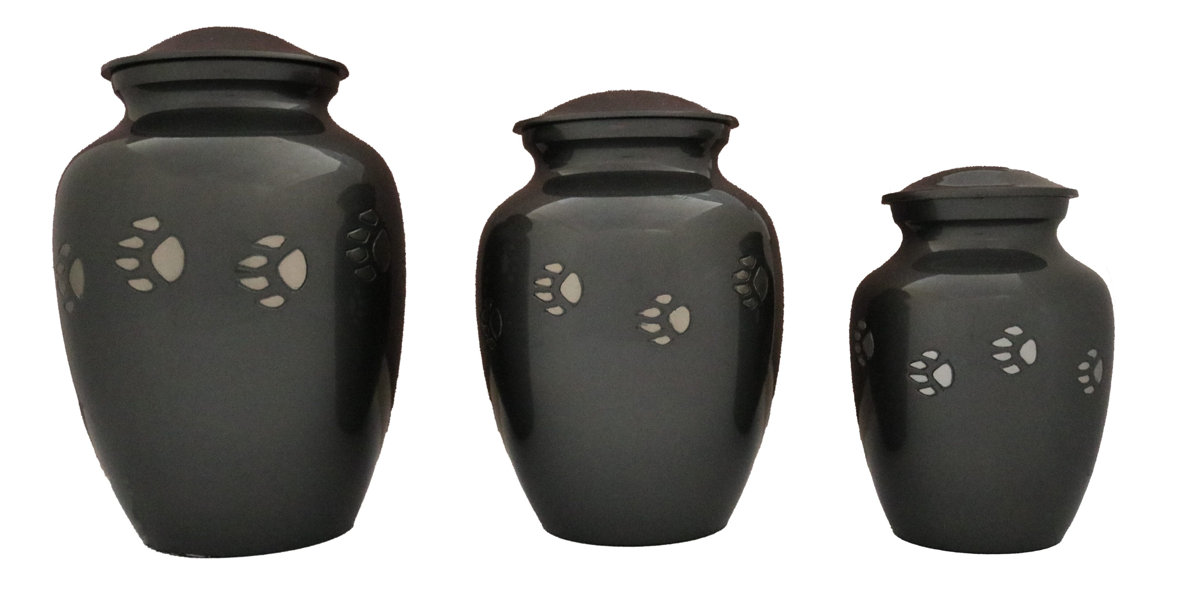 Aluminum Paw Print Vase Urn